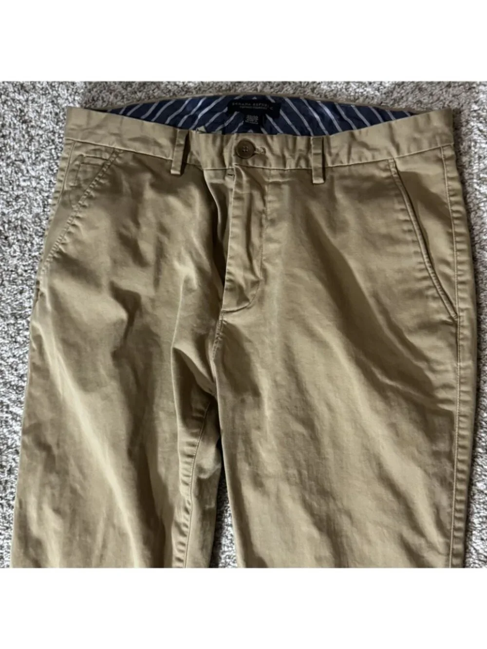 Banana Republic Khaki Chino Pants Men's 33x28 Vintage Straight Fit Stretch